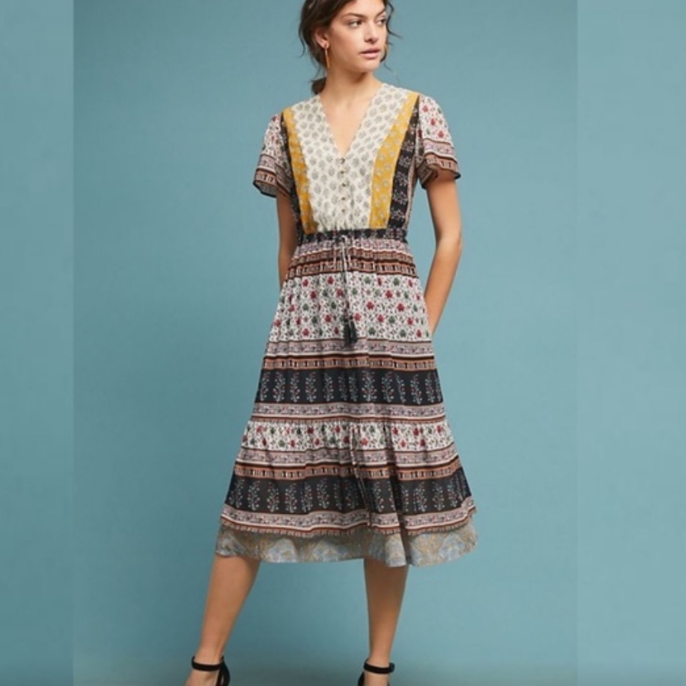 ANTHROPOLOGIE Provencal Midi Dress S One September